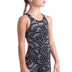 Costum baie fete Arena Printed Fulld Body (Black)