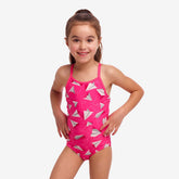 Costum înot Fete Funkita Printed One Piece - Paper Pink