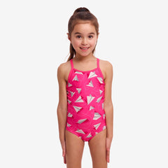 Costum înot Fete Funkita Printed One Piece - Paper Pink