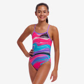 Costum înot fete Funkita Single Strap One Piece - Sweetest Swirl