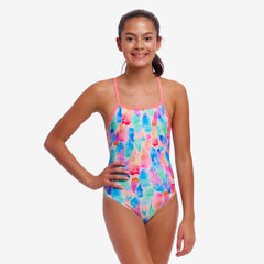 Costum înot Fete Funkita Tie Me Tight One Piece - Tickle Pink