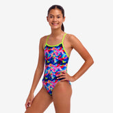 Costum înot Fete Funkita Single Strap One Piece - Wet Wave