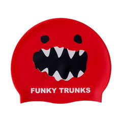 Cască înot silicon Funky Trunks - Red Monster