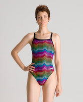Costum înot femei Arena Multicolor Stripes