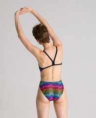 Costum înot femei Arena Multicolor Stripes