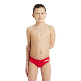 Slip Arena băieți Solid Jr. Brief (red-white)