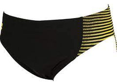 Slip bărbați Arena Espiral Brief (negru cu verde, galben si albastru)