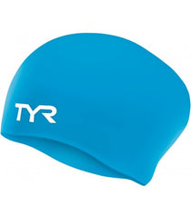 Cască înot silicon TYR pentru păr lung (albastru deschis)