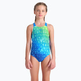 Costum înot Fete Arena Multi Colours V Back Blue-River