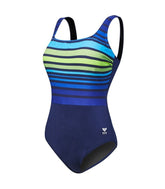 Costum Ombre Stripe Aqua Controlfit Bleumarin - Verde