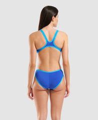 Costum înot femei Arena One Biglogo (Neon Blue/Turquoise)