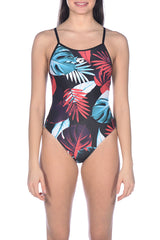 Costum înot femei Arena Tropical Leaves Tie Back