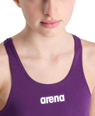 Costum Baie Fete Arena Team Swimsuit Swim Solid - Plum-White