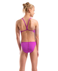 Costum înot fete Arena Team Swimsuit Challenge Solid (Pink)