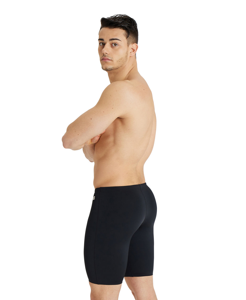 Costum Baie Bărbați Arena Solid Jammer (black-white)