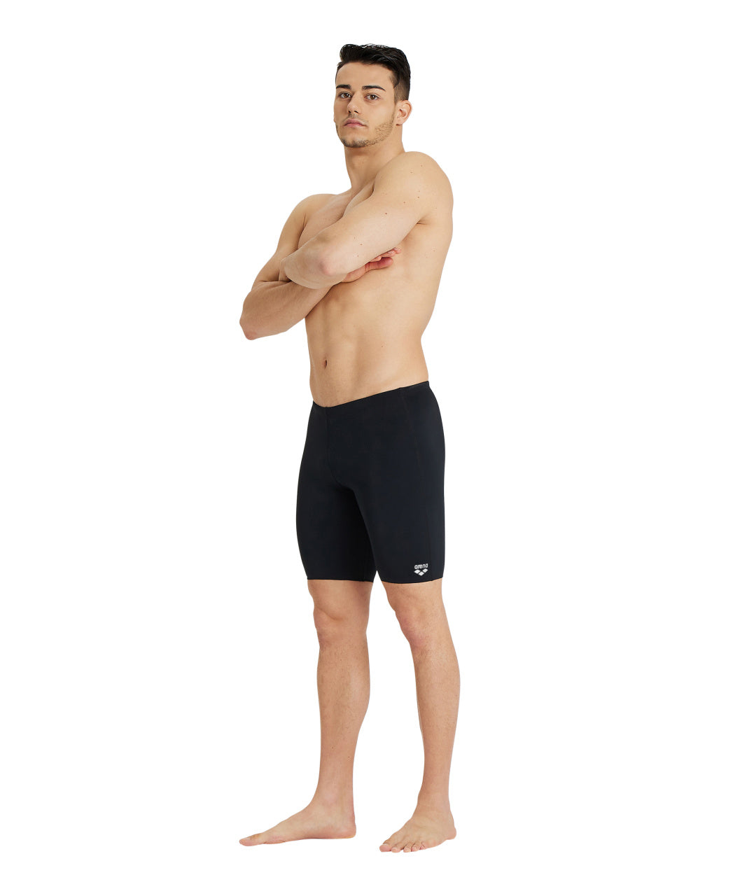 Costum Baie Bărbați Arena Solid Jammer (black-white)