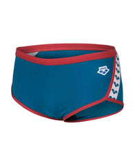 Slip bărbați Arena Icons Low Waist Short (Blue Cosmo / Astro Red)