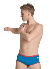 Slip bărbați Arena Icons Low Waist Short (Blue Cosmo / Astro Red)