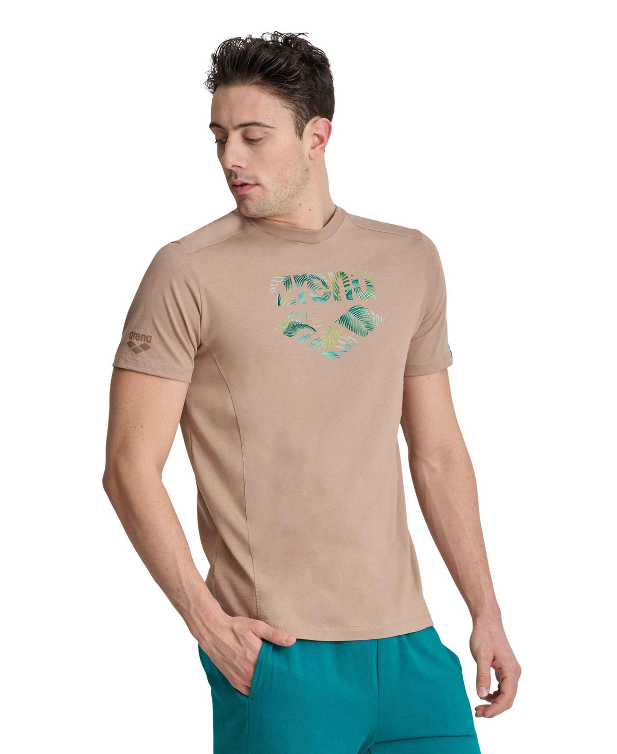 Tricou Unisex Arena 100% Bumbac T-Shirt Panel (Caramelo)