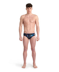 Slip bărbați Arena Swim Briefs Allover (black-multi)