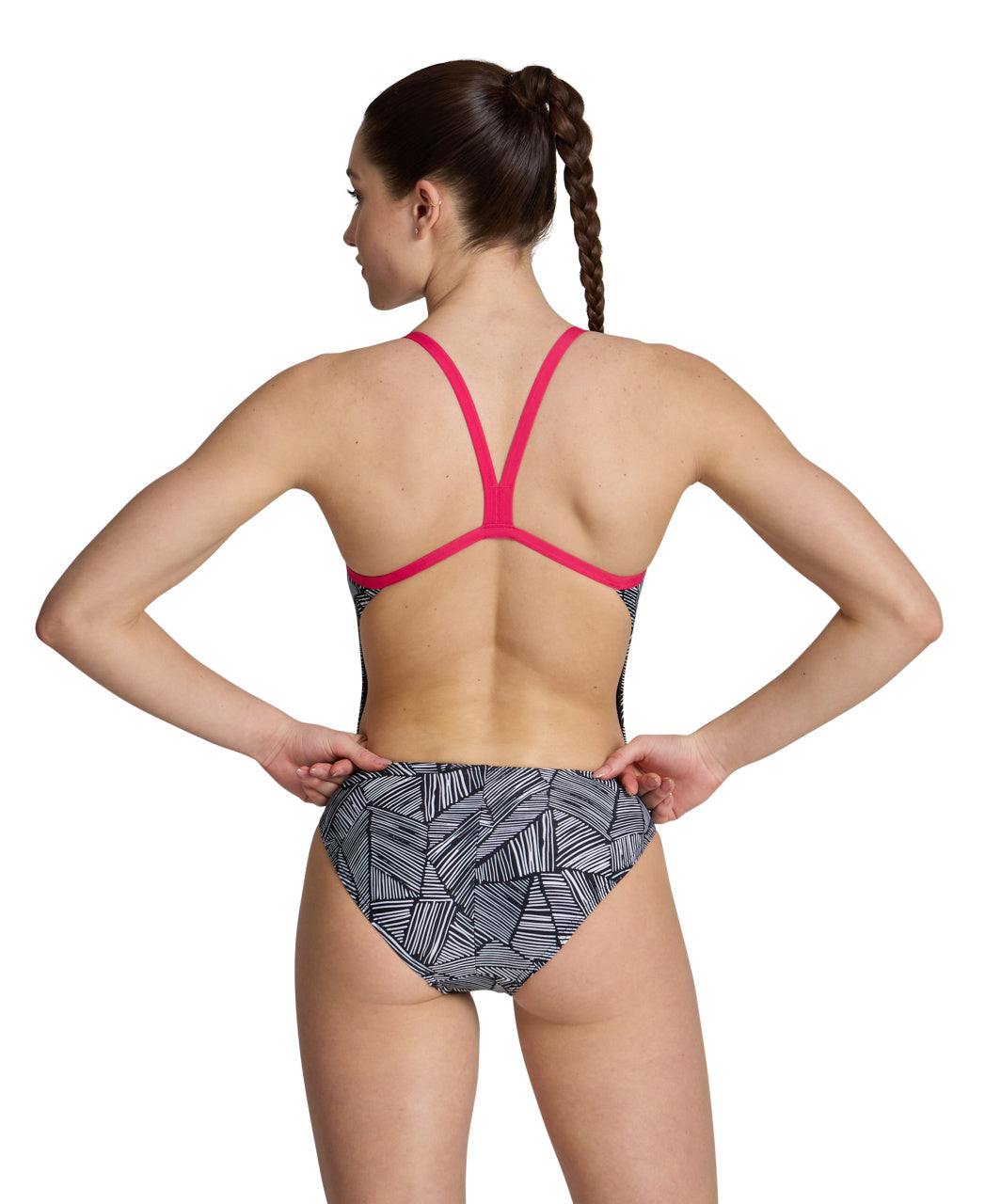 Costum Baie Femei W Arena Overview Swimsuit Challenge Back One Piece - Freak Rose White Multi