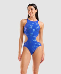 Costum înot femei Arena One Graphic Swimsuit (Neon-Blue)