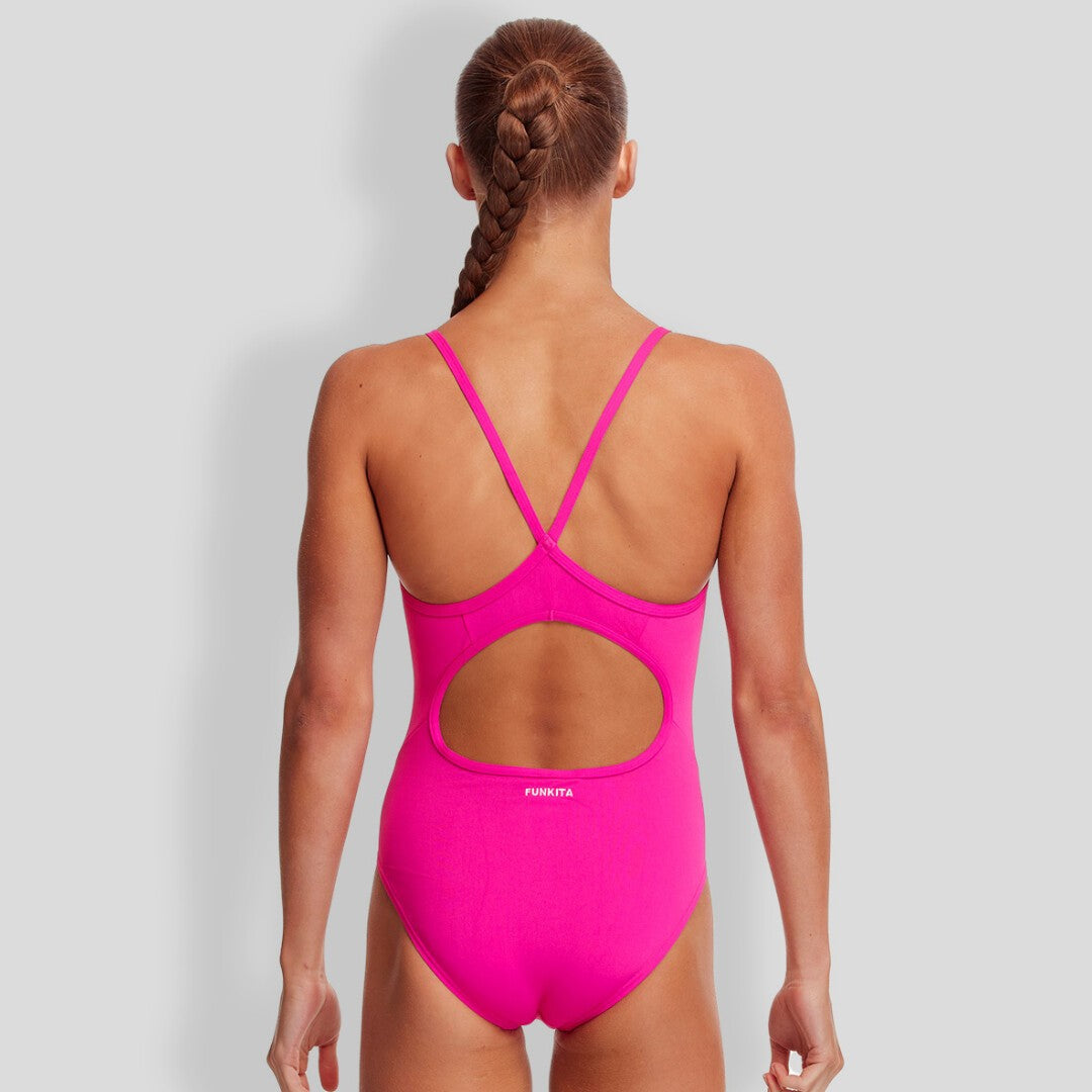 Costum înot Fete Funkita Diamond Back One Piece - Still Pink