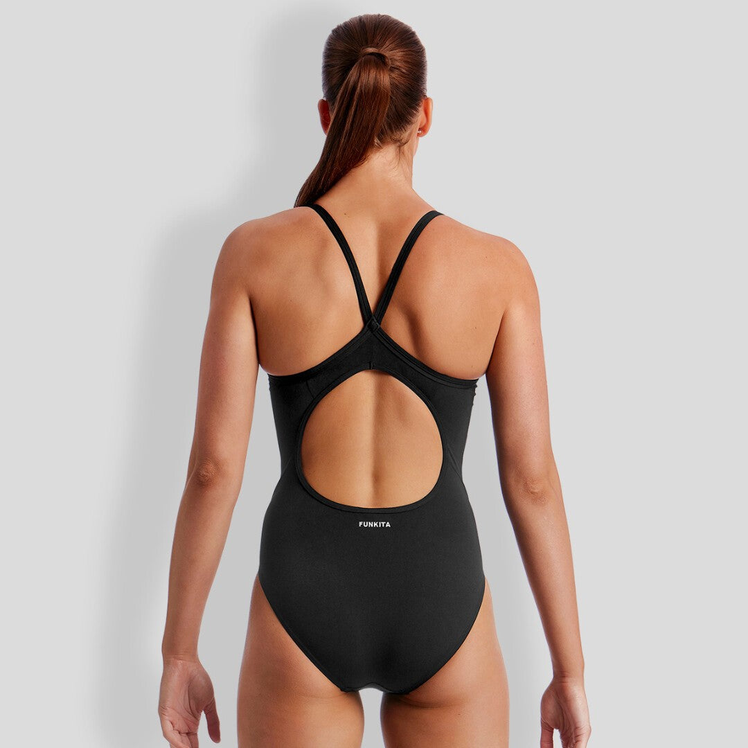 Costum înot Femei Funkita Diamond Back One Piece - Still Black