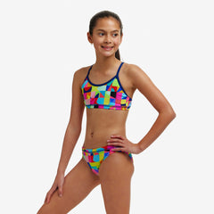 Costum înot Fete Racerback Two Piece - On The Grid