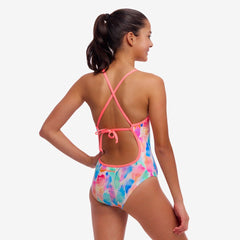 Costum înot Fete Funkita Tie Me Tight One Piece - Tickle Pink