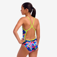 Costum înot Fete Funkita Single Strap One Piece - Wet Wave