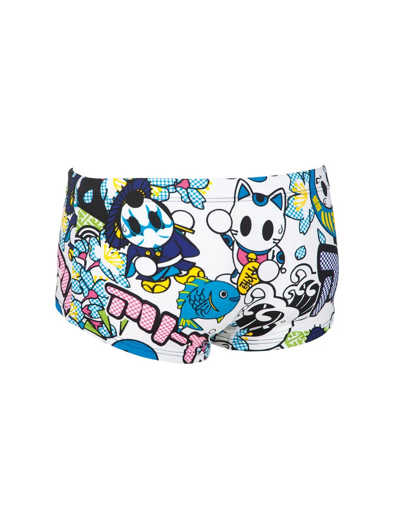 Slip bărbați Arena Manga Low Waist Short (white-multi)
