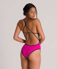 Costum De Baie Femei arena ICONS Straps - Pink Flambe
