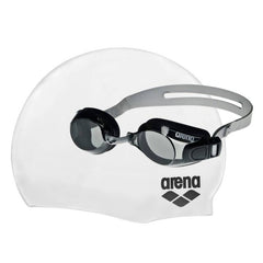 Set Cască + Ochelari arena Adulți (black-white)
