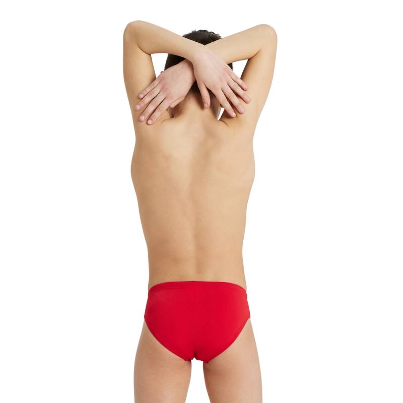 Slip Arena băieți Solid Jr. Brief (red-white)