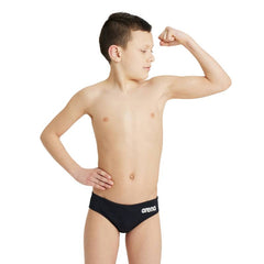 Slip Arena băieți Solid Jr. Brief (negru)