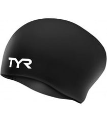 Cască înot silicon TYR pentru păr lung (negru)
