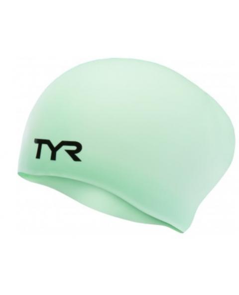 Cască înot silicon TYR pentru păr lung (verde menta)