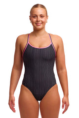 Costum menstrual înot Femei Funkita Diamond Secure One Piece - Pin Stripe