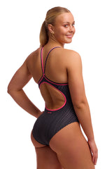 Costum menstrual înot Femei Funkita Diamond Secure One Piece - Pin Stripe