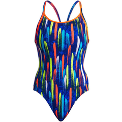 Costum înot Fete Funkita Diamond Back One Piece - Fire Cracker