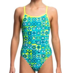 Costum înot fete Funkita Single Strap - Lime Light