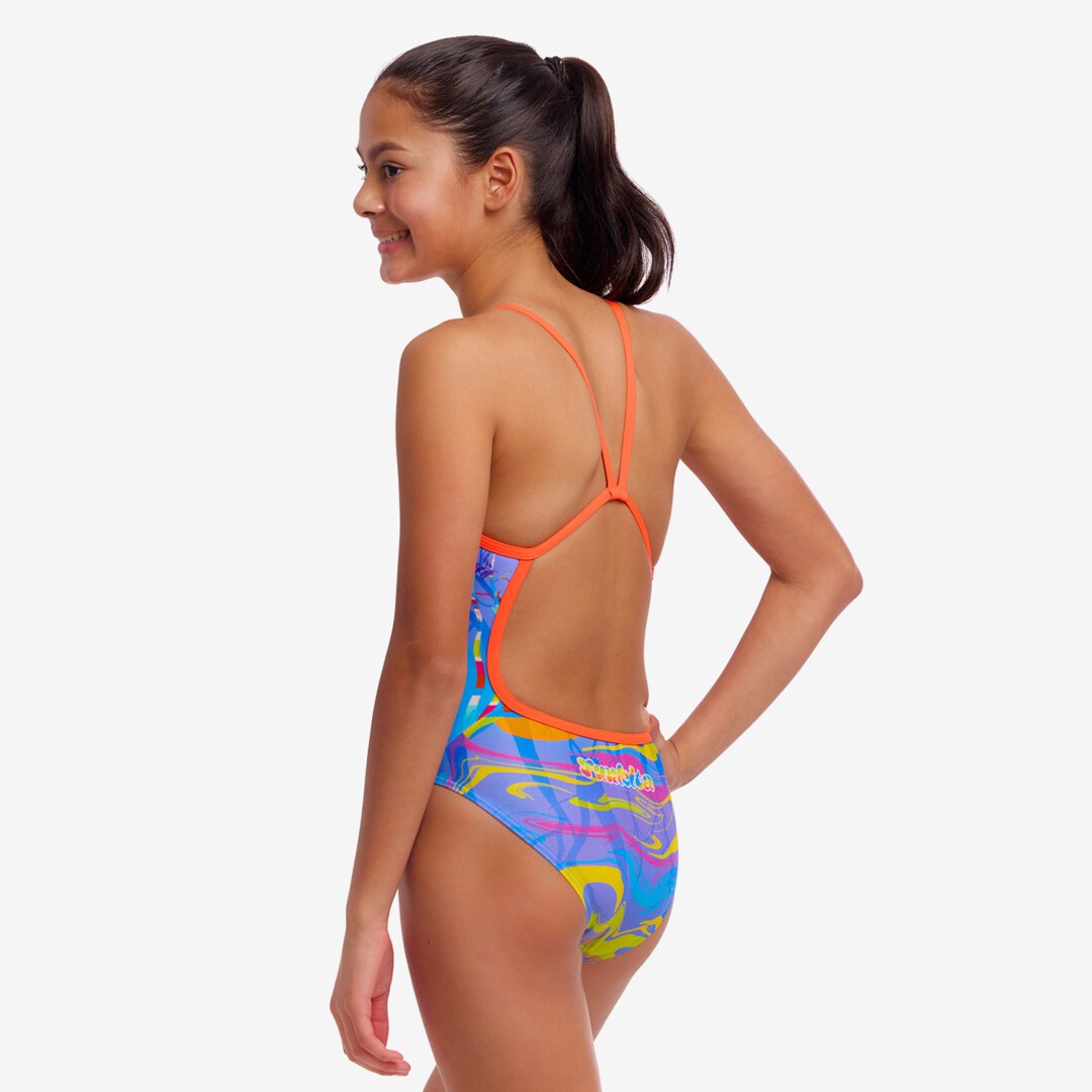 Costum înot Fete Funkita Single Strap One Piece - Ghost Gum