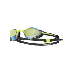 Ochelari înot de competiție TYR Tracer X Elite Mirrored (Black/Lime)