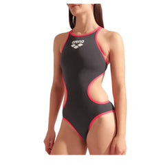 Costum de baie Femei Arena One Biglogo One Piece (Asphalt/Fluo Red)