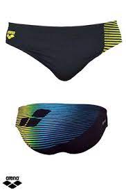 Slip bărbați Arena Espiral Brief (negru cu verde, galben si albastru)