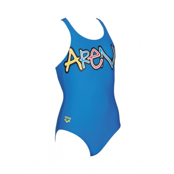 Costum înot fete Arena Sparkle One Piece (Pix Blue - Lily Yellow)