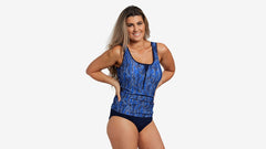Maiou damă Funkita Zip Front Tankini Top Satin Silk