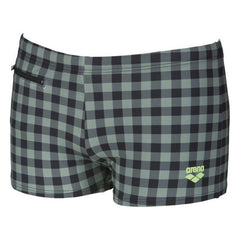 Boxeri bărbați Arena Small-Checks Short (Black-Army)