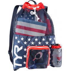 Sac echipament TYR Big Mesh Mummy Backpack (Roșu USA)